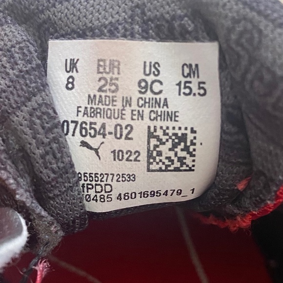 Puma Ferrari Red Toddler Sneakers Size 9C - Picture 12 of 14